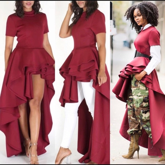 burgundy scuba dress